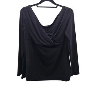 Asos Design Elegant Black Draped Crossover VNeck Design Top‎ Curve US 14